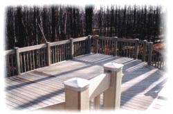 Fencing and  decking are just two applications shown in this photo.